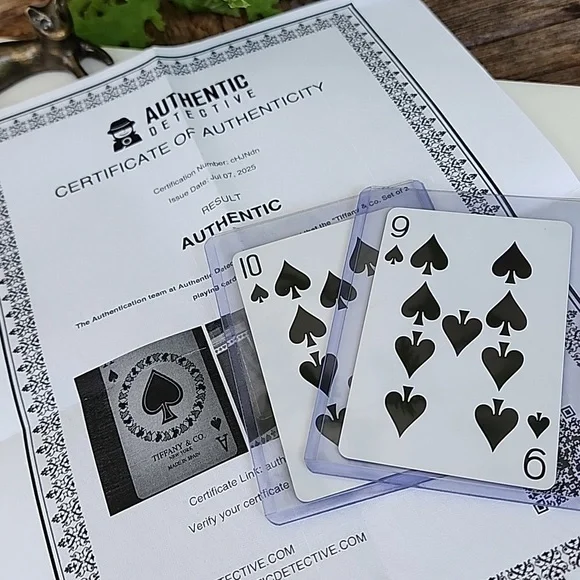 Tiffany & Co. Elegant Black Spade Playing Cards Set Of 2 9♠️ And 10♠️ - Picture 3 of 4